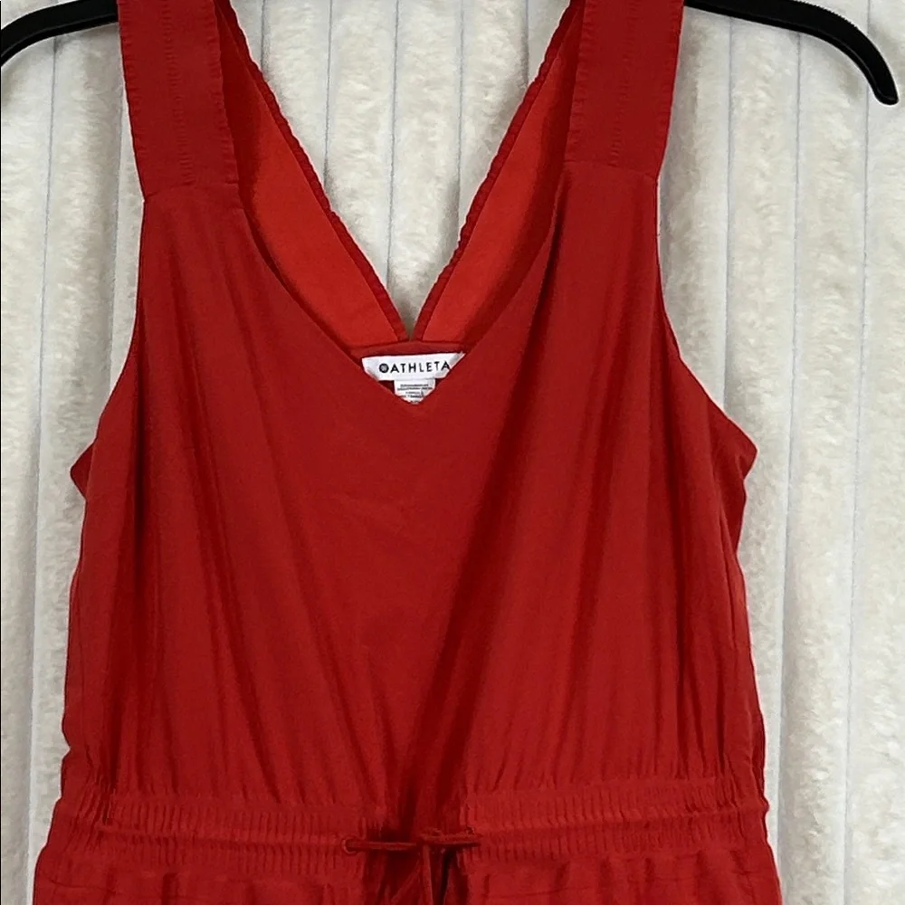 Athleta current red/rust savannah wide leg jumpsuit size 4 - Picture 4 of 12